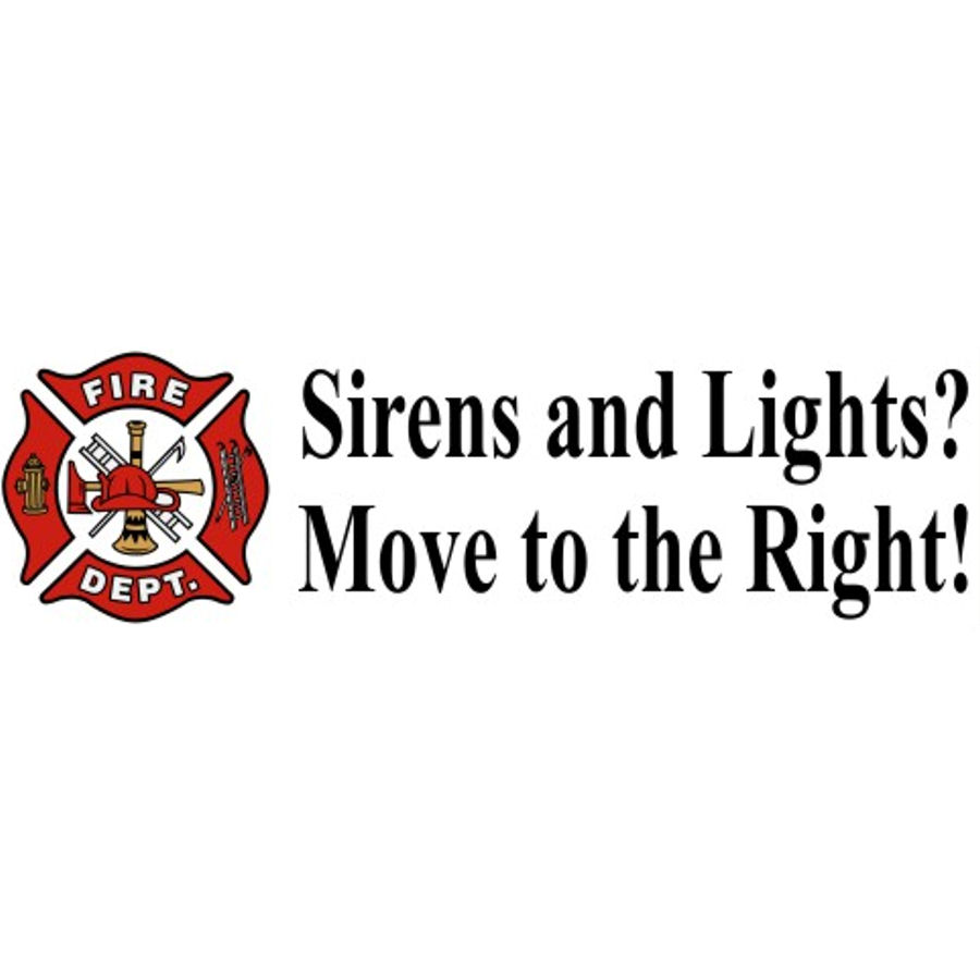 Sirens and Lights? Move To The Right Bumper Sticker at Sticker Shoppe