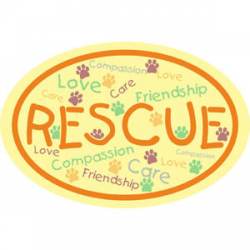 Rescue - Yellow Oval Magnet